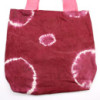 Sac en coton naturel teinté (227 g) - 38 x 42 x 12 cm - Anneaux marron - Poignée rose