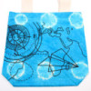 Sac en coton Tye-Dye (6oz) - 38x42x12cm - Boussole - Bleu - Poignée naturelle