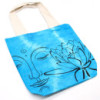 Sac en coton Tye-Dye (6oz) - 38x42x12cm - Lotus Buddha - Bleu - Anse naturelle