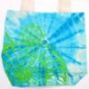 Sac en coton Tye-Dye (6oz) - 38x42x12cm - Coquillage - Bleu/Vert - Poignée verte