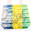 Sac en coton Tye-Dye (170 g) - 38 x 42 x 12 cm - Éléphants - Multicolore - Poignée naturelle