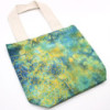 Sac en coton Tye-Dye (170 g) - 38 x 42 x 12 cm - Mandela - Vert/Bleu - Poignée naturelle