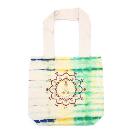 Sac en coton Tye-Dye (6 oz) - 38 x 42 x 12 cm - Mains Namasté - Multicolore - Poignée naturelle