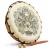 Tambour chamanique Hamsa avec deux baguettes - 30 cm