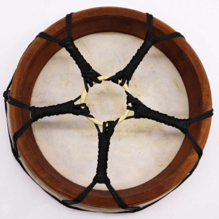 Tambour chamanique Hamsa avec deux baguettes - 30 cm
