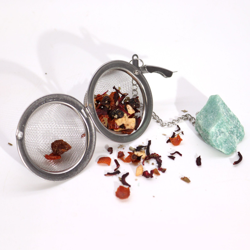 Passoire à thé en cristal brut et Quartz de roche