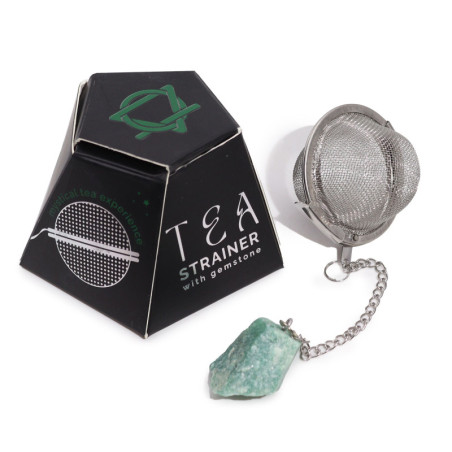 Passoire à thé en cristal brut et Aventurine verte