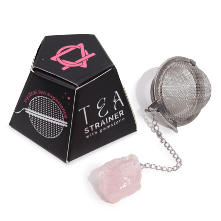 Passoire à thé en cristal brut et Quartz rose