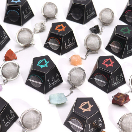 Passoire à thé en cristal brut et Quartz fumé