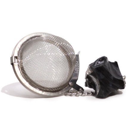Passoire à thé en cristal brut et Obsidienne noire