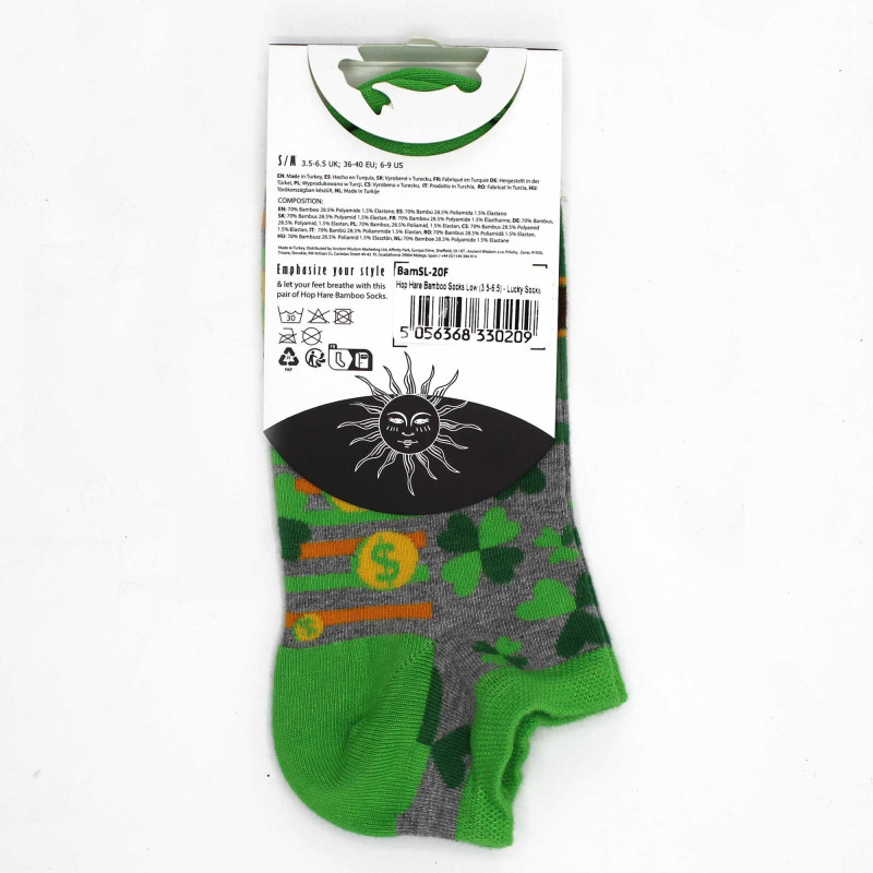Chaussettes basses en bambou Hop Hare S/M (36-40) - Lucky Socks