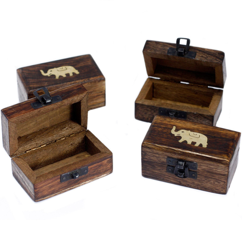 Petites boîtes à pilules - Bois de manguier