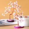 Arbre à pierres précieuses - Quartz rose sur base d'agate rose (35 pierres)