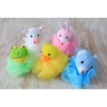 Chouchous animaux en coton, 5 assortis (tube de présentation) - 27 g