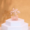 Mini arbres à pierres précieuses sur base en orgonite et Quartz rose (15 pierres)