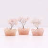 Mini arbres à pierres précieuses sur base en orgonite et Quartz rose (15 pierres)