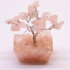 Mini arbres à pierres précieuses sur base en orgonite et Quartz rose (15 pierres)