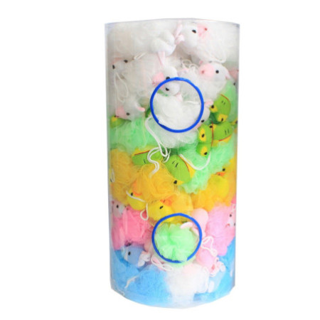 Chouchous animaux en coton, 5 assortis (tube de présentation) - 27 g
