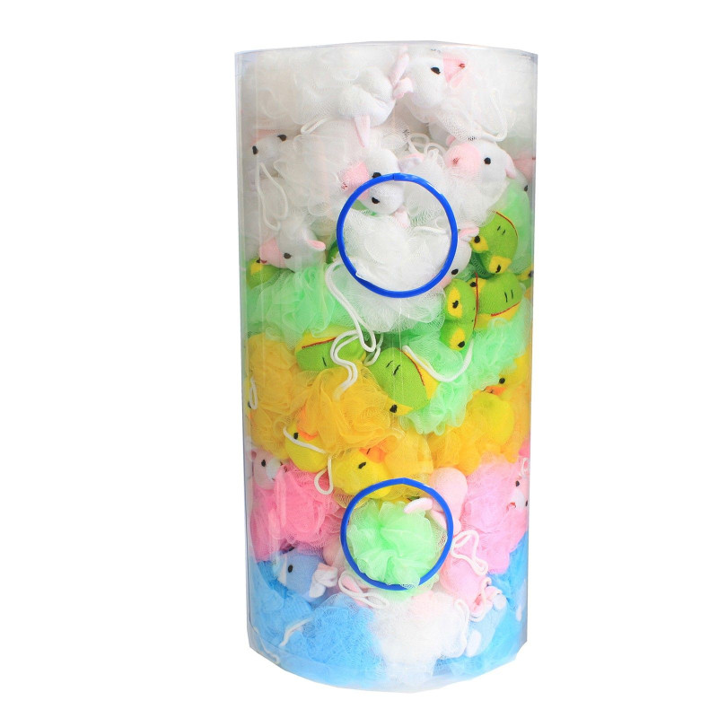 Chouchous animaux en coton, 5 assortis (tube de présentation) - 27 g