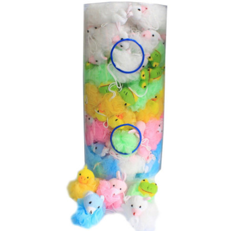 Chouchous animaux en coton, 5 assortis (tube de présentation) - 27 g
