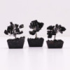 Mini arbres à pierres précieuses sur base en orgonite et Agate noire (15 pierres)
