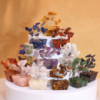 Coffret de 12 mini arbres à pierres précieuses sur socle en orgonite - Assortiment (15 pierres)