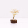Mini arbres en pierres précieuses sur socle en bois et Quartz rocheux (15 pierres)