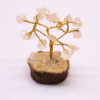 Mini arbres en pierres précieuses sur socle en bois et Quartz rocheux (15 pierres)