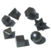 Ensemble géométrique de sept pièces en agate noire