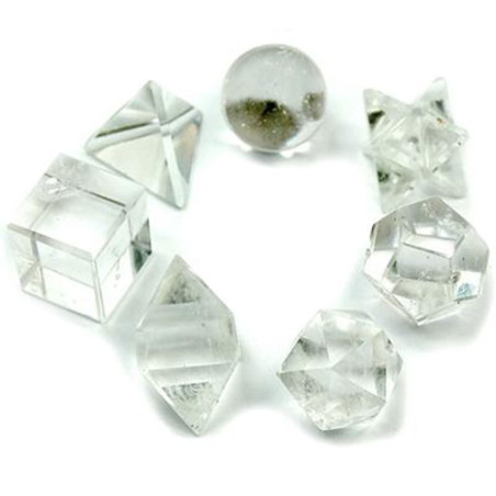 Ensemble géométrique en cristal de sept pièces