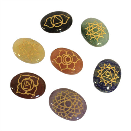 Ensemble de pierres chakra Lrg Stones (forme ovale)