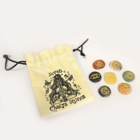 Ensemble de petites pierres pour chakras (forme arrondie)