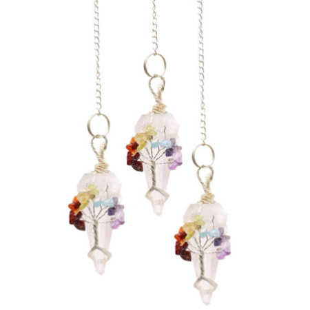 Pendule Magique - Sept Chakras - Quartz Roche