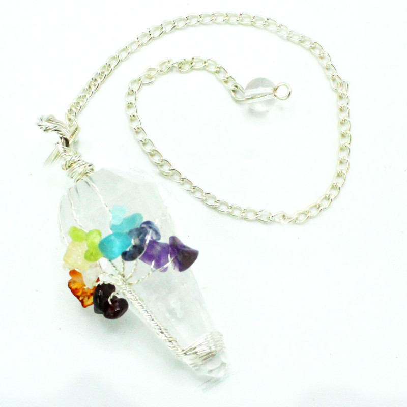 Pendule Magique - Sept Chakras - Quartz Roche