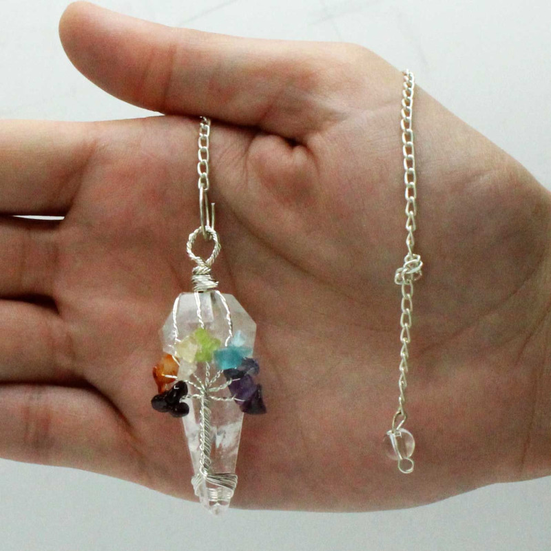 Pendule Magique - Sept Chakras - Quartz Roche