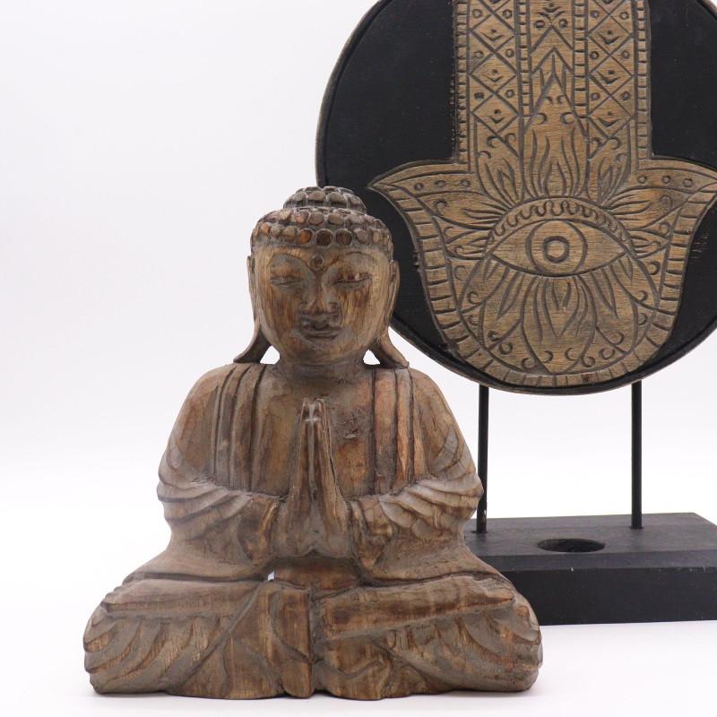 Ensemble Bouddha Feng Shui - Hamsa - Gris (2 modèles)