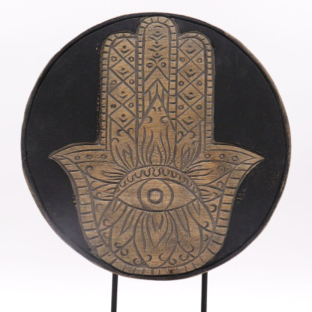 Ensemble Bouddha Feng Shui - Hamsa - Gris (2 modèles)