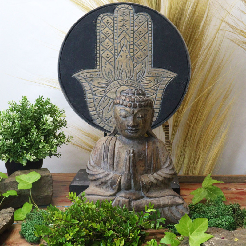 Ensemble Bouddha Feng Shui - Hamsa - Gris (2 modèles)