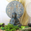 Ensemble Bouddha Feng Shui - Mandala Fleuri - Bleu (2 Modèles)