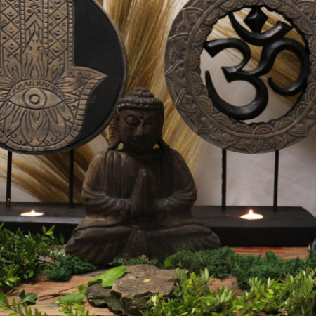 Ensemble Feng Shui Bouddha - Om - Gris et Noir (2 modèles)