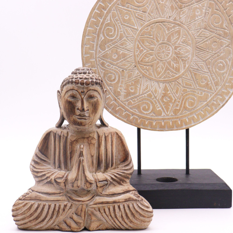 Ensemble Bouddha Feng Shui - Mandala Classique - Naturel (2 Modèles)