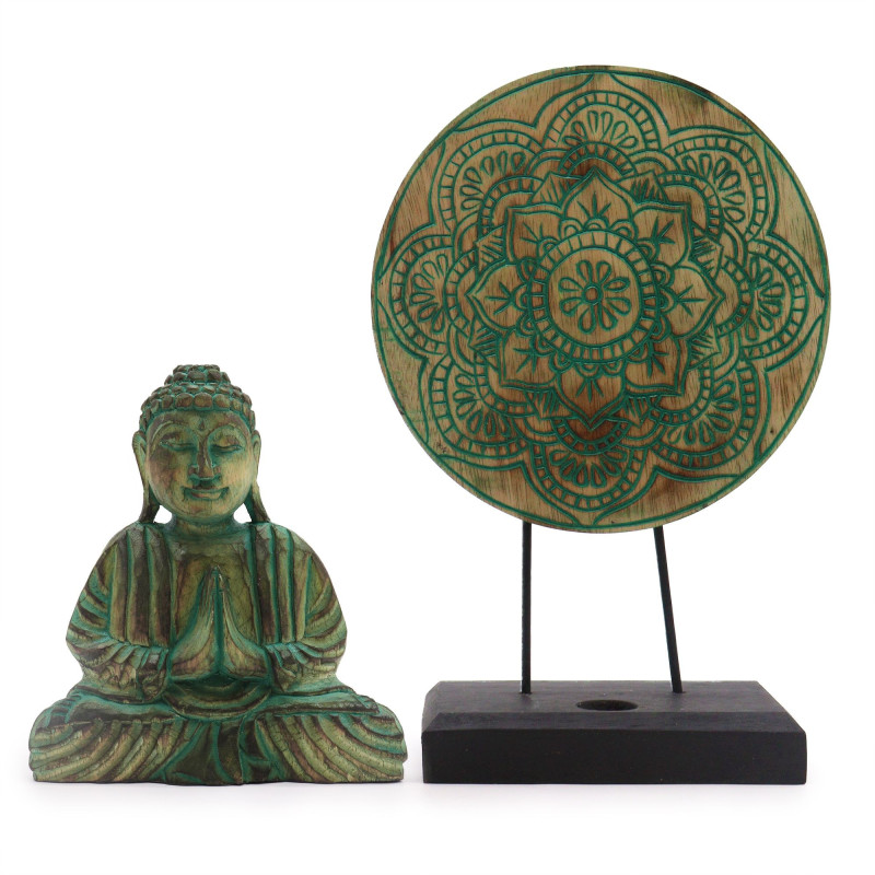 Coffret Bouddha Feng Shui - Mandala - Vert
