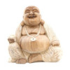 Statue de Bouddha sculptée à la main - 40 cm Happy - Blanchi à la chaux