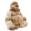 Statue de Bouddha sculptée à la main - 50 cm Happy - Blanchi à la chaux