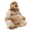 Statue de Bouddha sculptée à la main - 50 cm Happy - Blanchi à la chaux