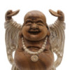Statue de Bouddha sculptée à la main - 40 cm, mains levées - Blanchi à la chaux