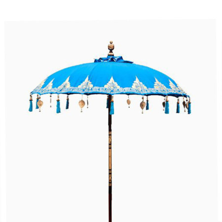 Parasol Bali Patio - Coton - Décor Turquoise - 2 m