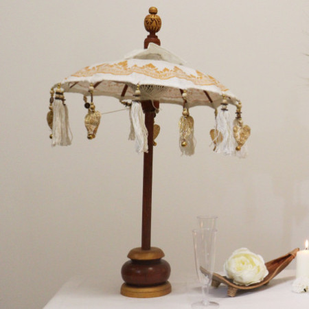Parasol Bali Home Decor - Toile - Décor Doré - 40 cm