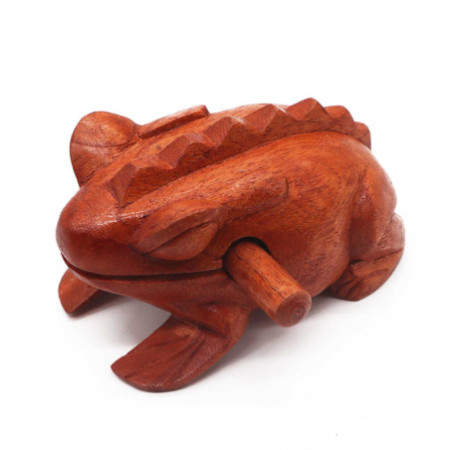 Grande grenouille en bois coassante