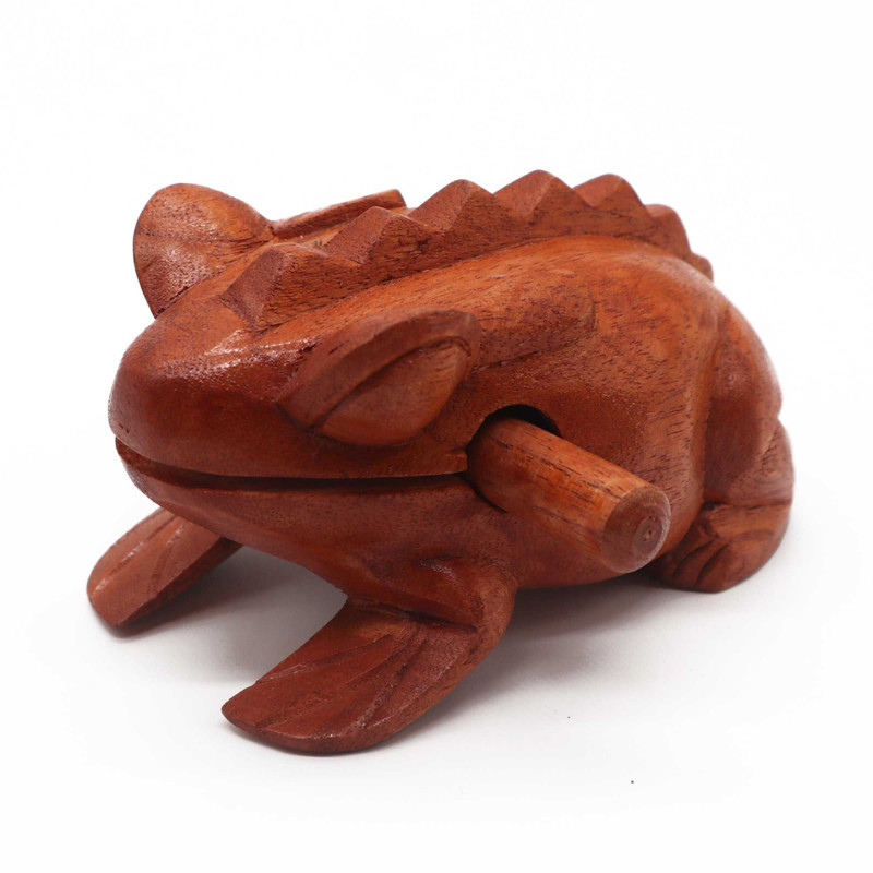 Grande grenouille en bois coassante
